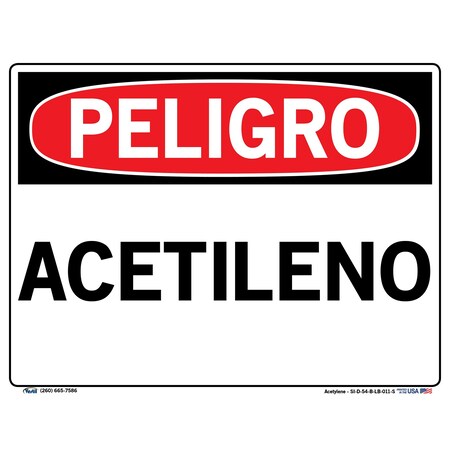 Vestil Vinyl Label Sign, 9-1/2" Height, 12-1/2" Width, Vinyl Label, Rectangle, Spanish SI-D-54-B-LB-011-S